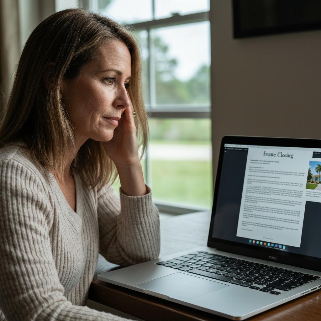 Can You Sell An Inherited House in Florida While Living Out Of State? Confident out-of-state homeowner on a video call, looking relieved while discussing how to sell an inherited house in Florida with an expert.
